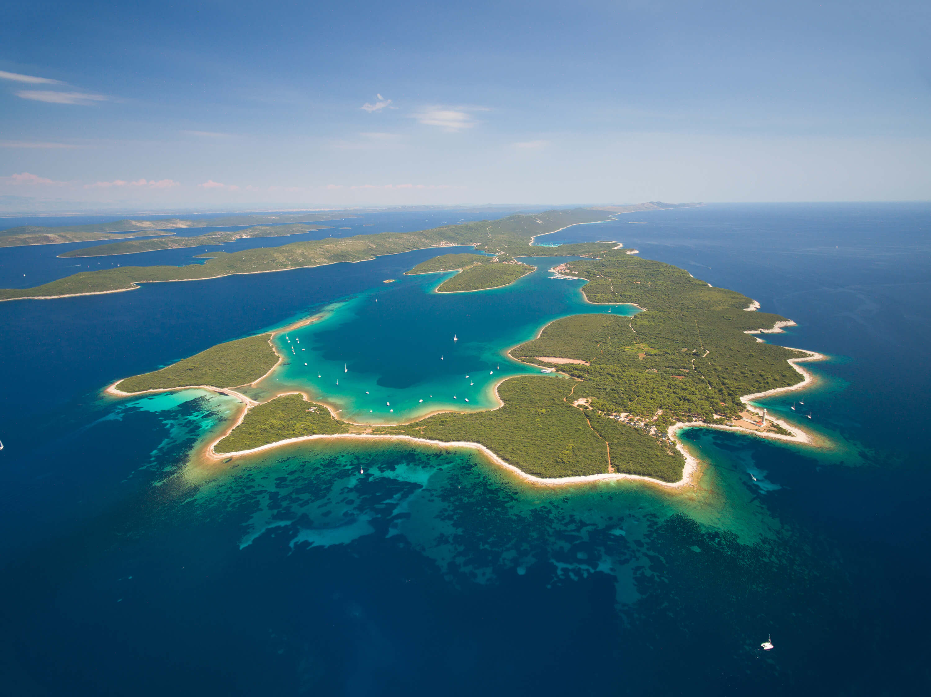 Aerial view of Veli Rat on the island Dugi Otok