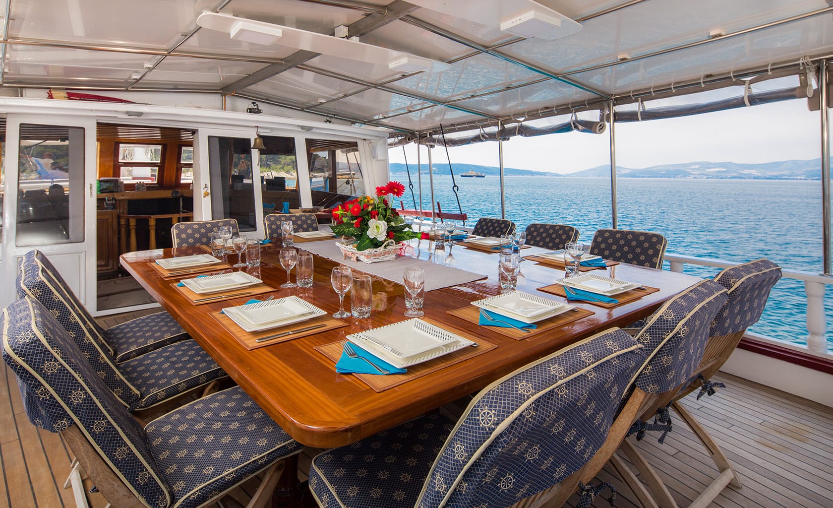 GIDEON Dining area on Aft deck