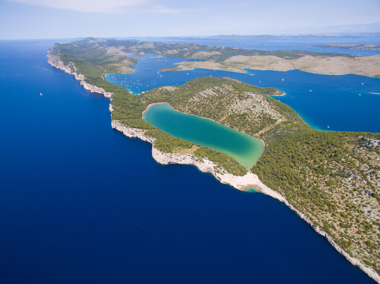 Goolets Slano lake in nature park Telascica, Dugi otok