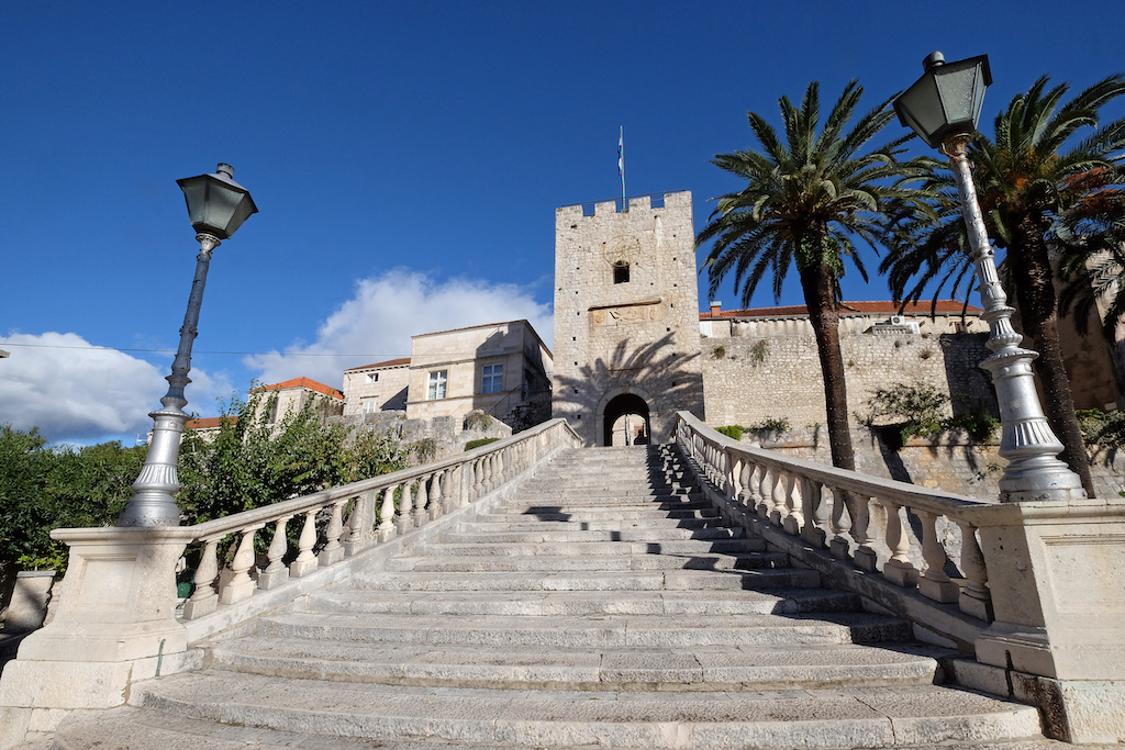 KORCULA, CROATIA - Main gate of old town of Korcula on Korcula island on Adriatic sea in Croatia