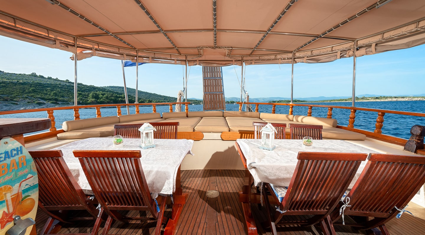 DONA Dining area on Aft deck