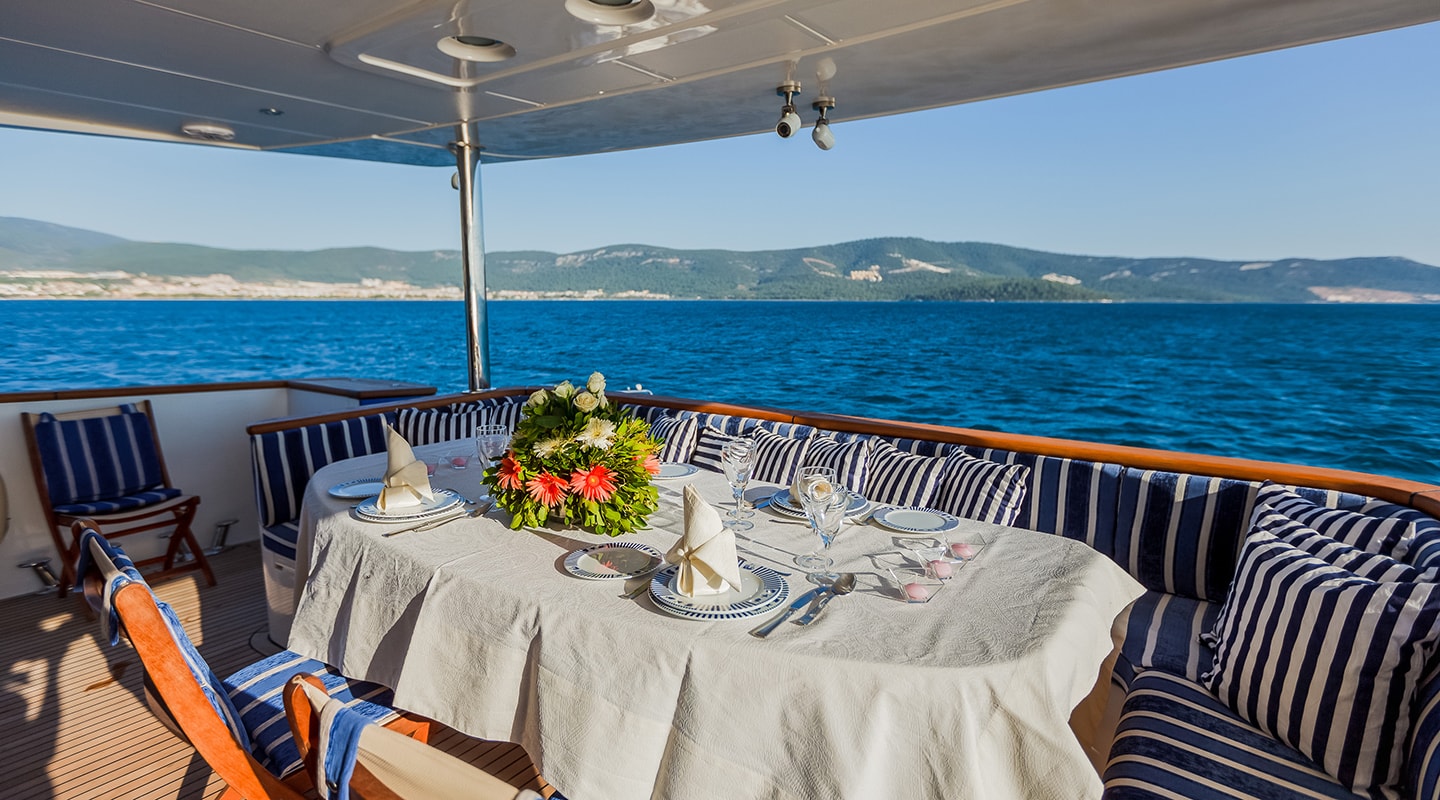 JOHNSON BABY Dining area on Aft deck