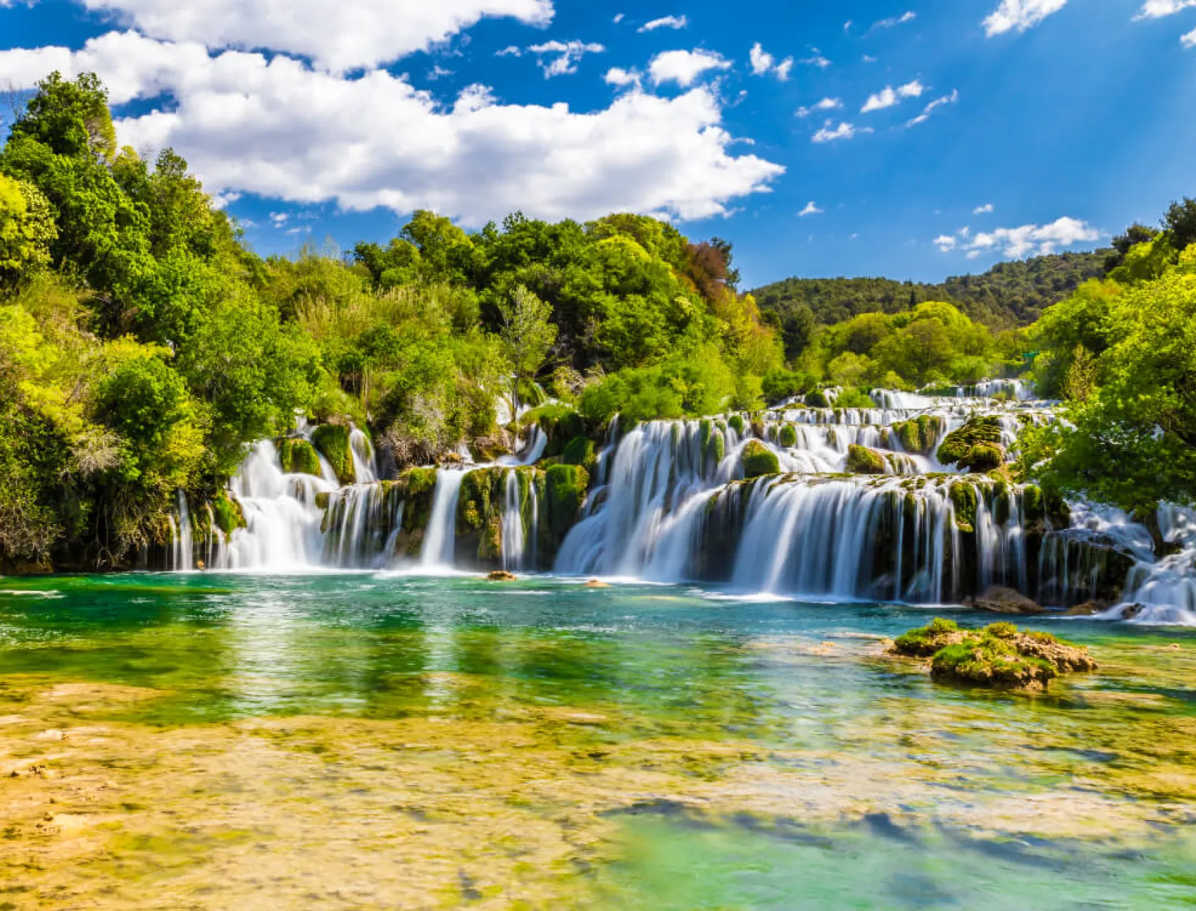 Beautiful Skradinski Buk Waterfall In Krka National Park