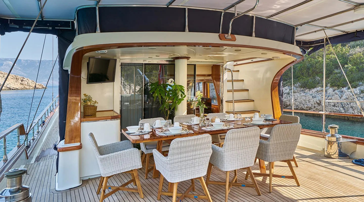 LOTUS Dining area on Aft deck