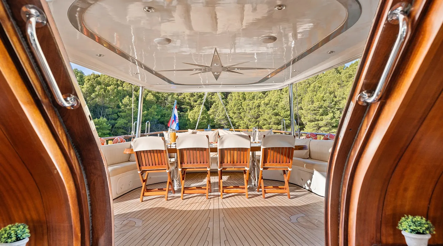 ALESSANDRO I Aft deck view from salon