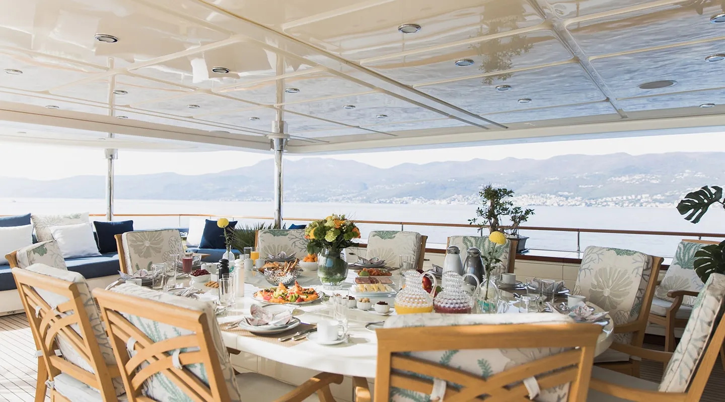 LADY TRUDY Aft deck dining area