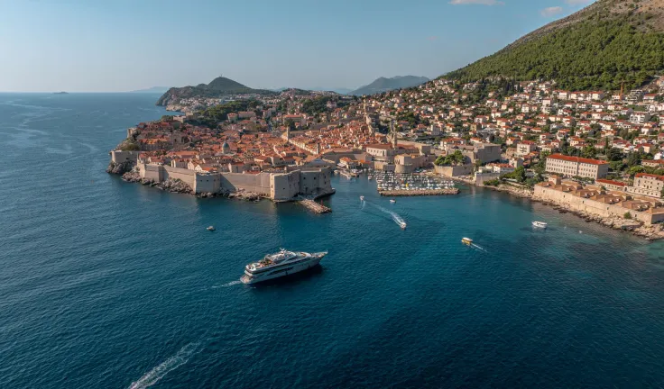 Sunset in Dubrovnik showing the time difference between uk and croatia