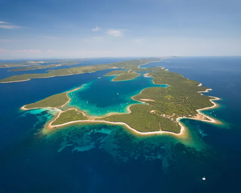 Aerial view of Veli Rat on the island Dugi Otok