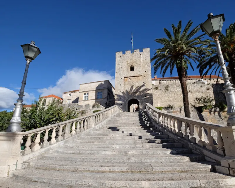 KORCULA, CROATIA - Main gate of old town of Korcula on Korcula island on Adriatic sea in Croatia