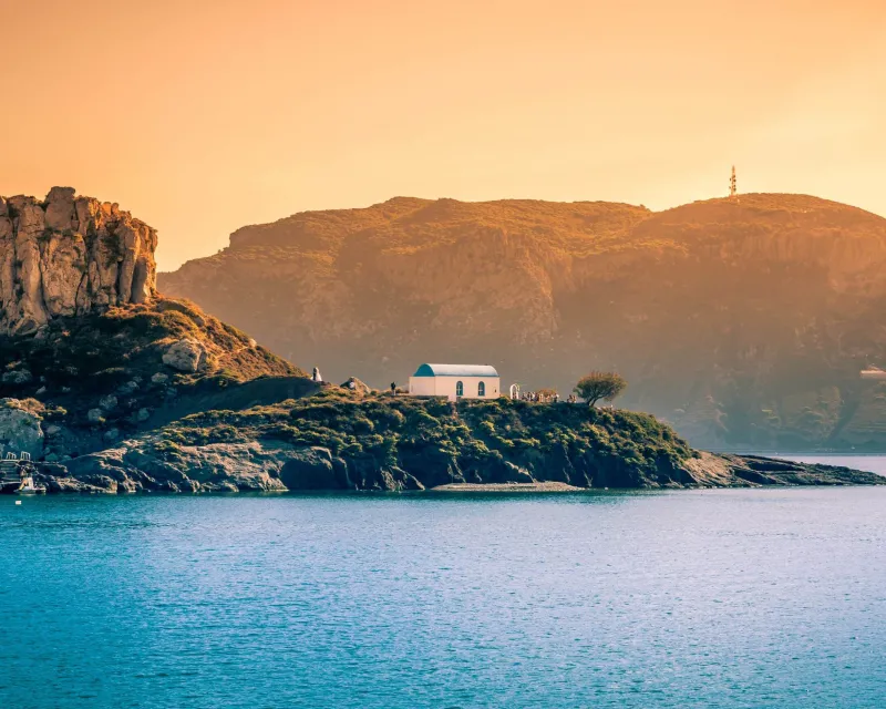 Kastri island in Kefalos Bay, Kos