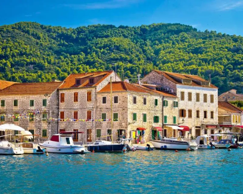 Stari Grad waterfront view island of Hvar Croatia_0