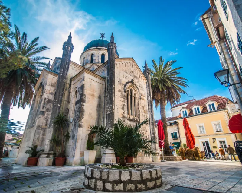 The Church of Archangel Michael in Herceg Novi and Belavista square