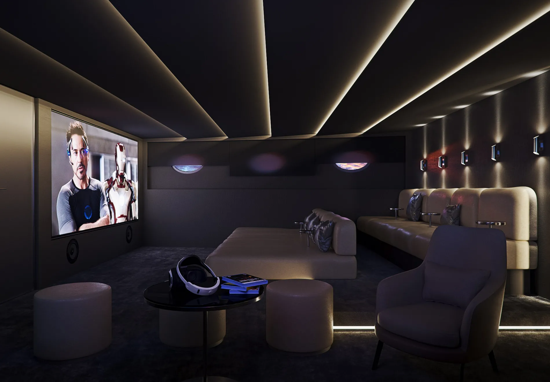 Gaming and cinema room