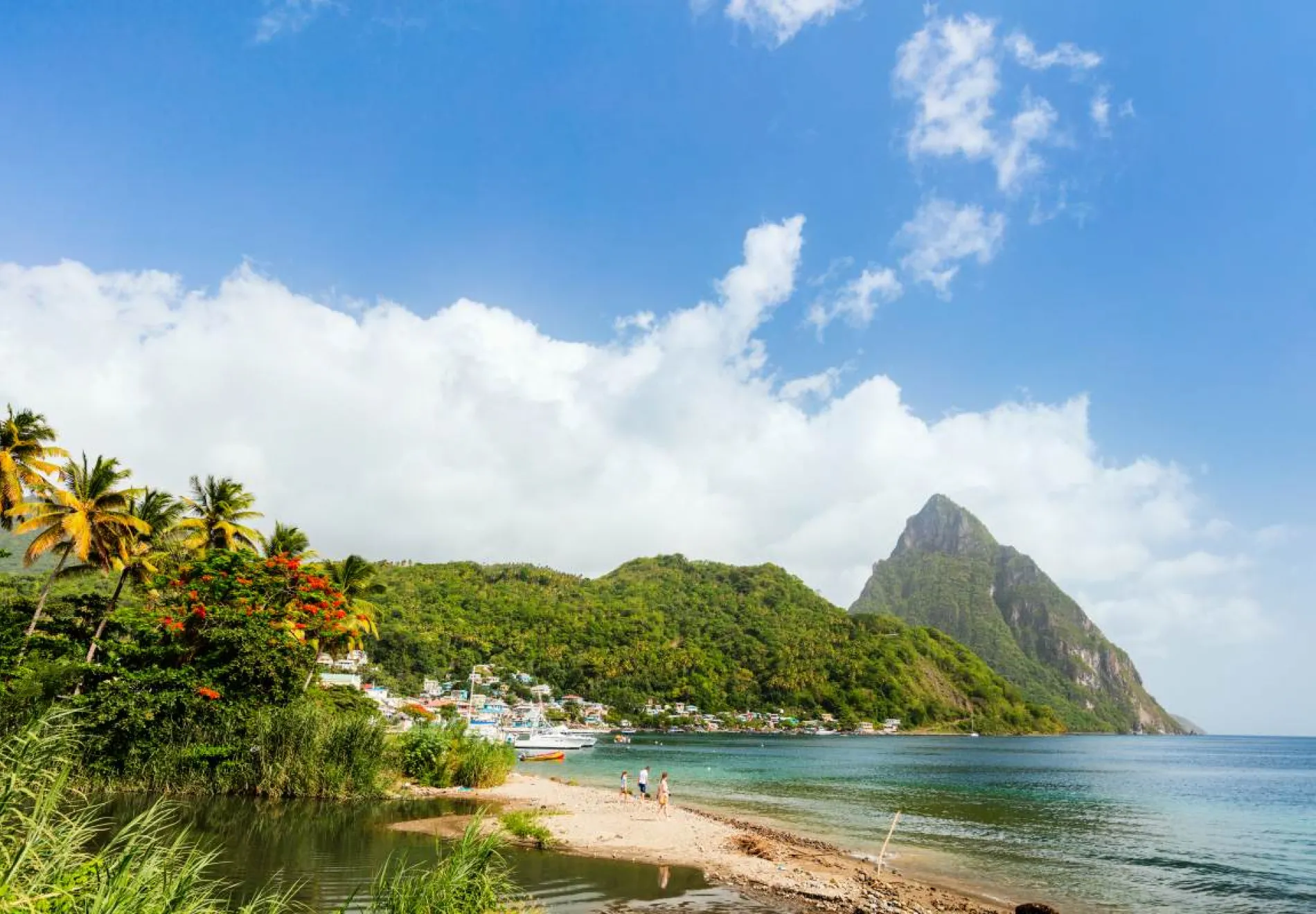 Iconic-view-of-Piton-mountains-on-St-Lucia-island-in-Caribbean