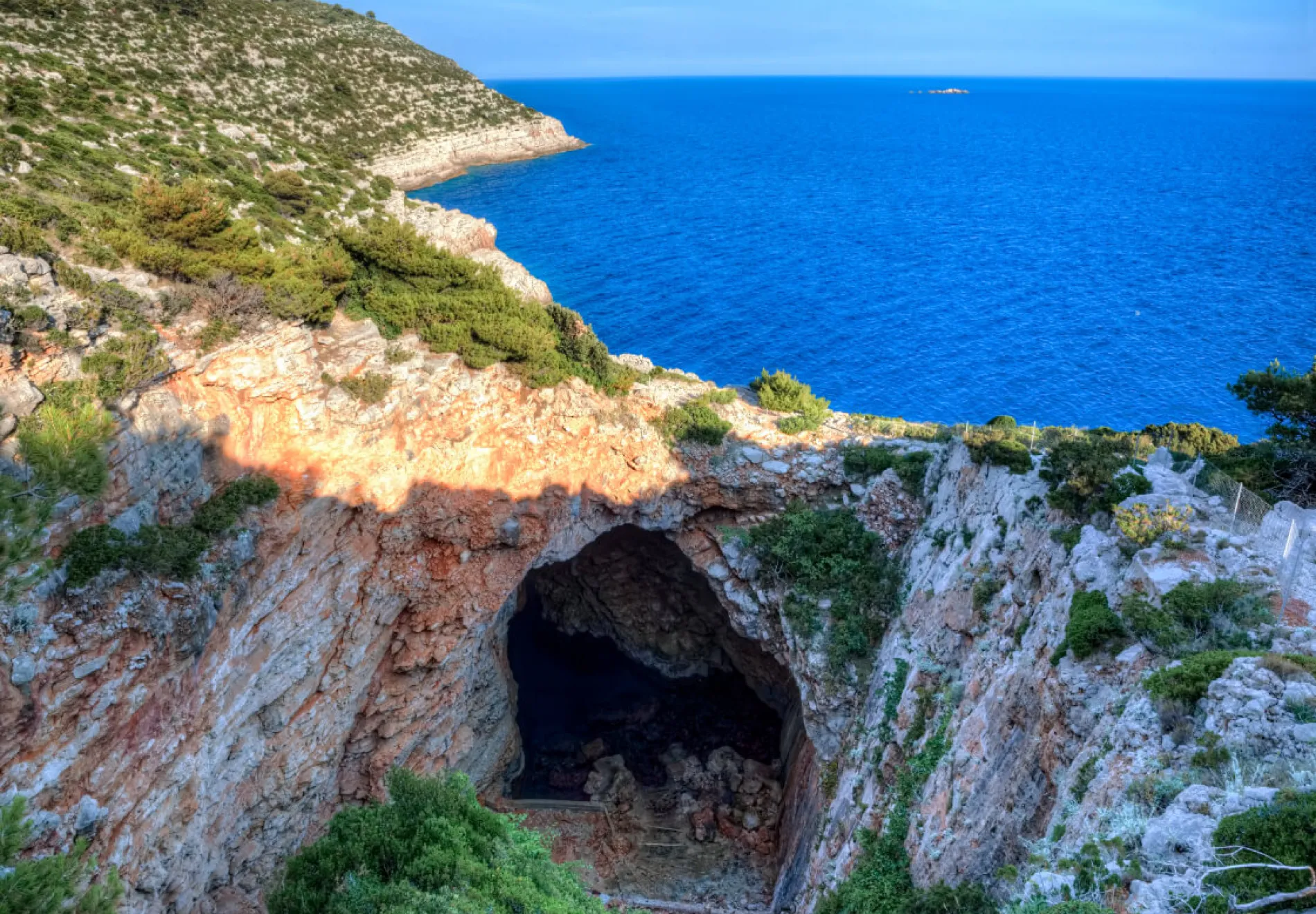 Odysseus cave on island Mljet near Dubrovnik
