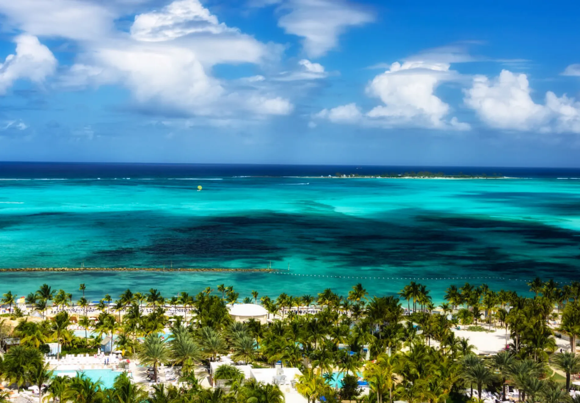 Picturesque view of the Caribbean Sea and Nassau