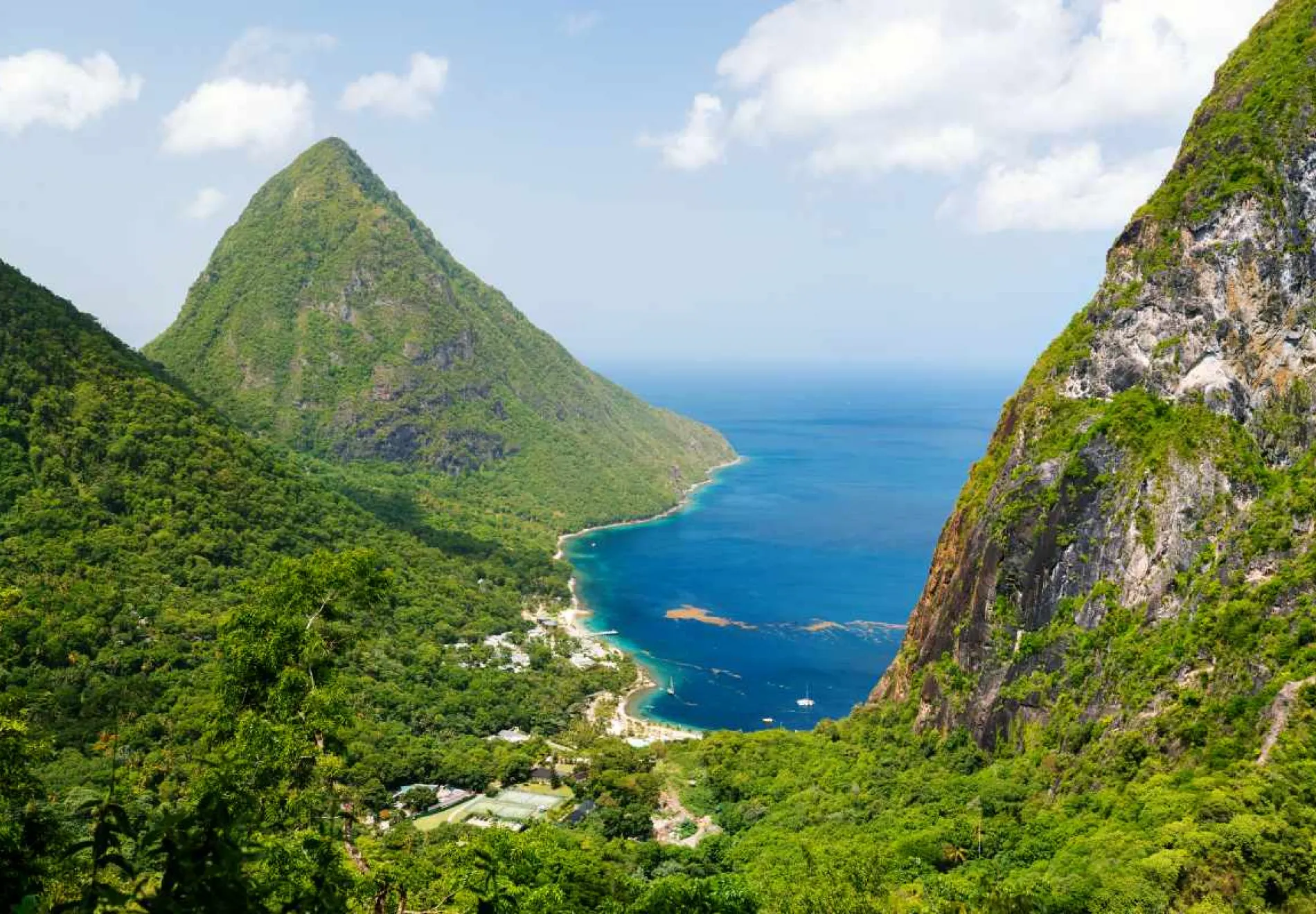 Piton-mountains-on-St-Lucia-island-in-Caribbean