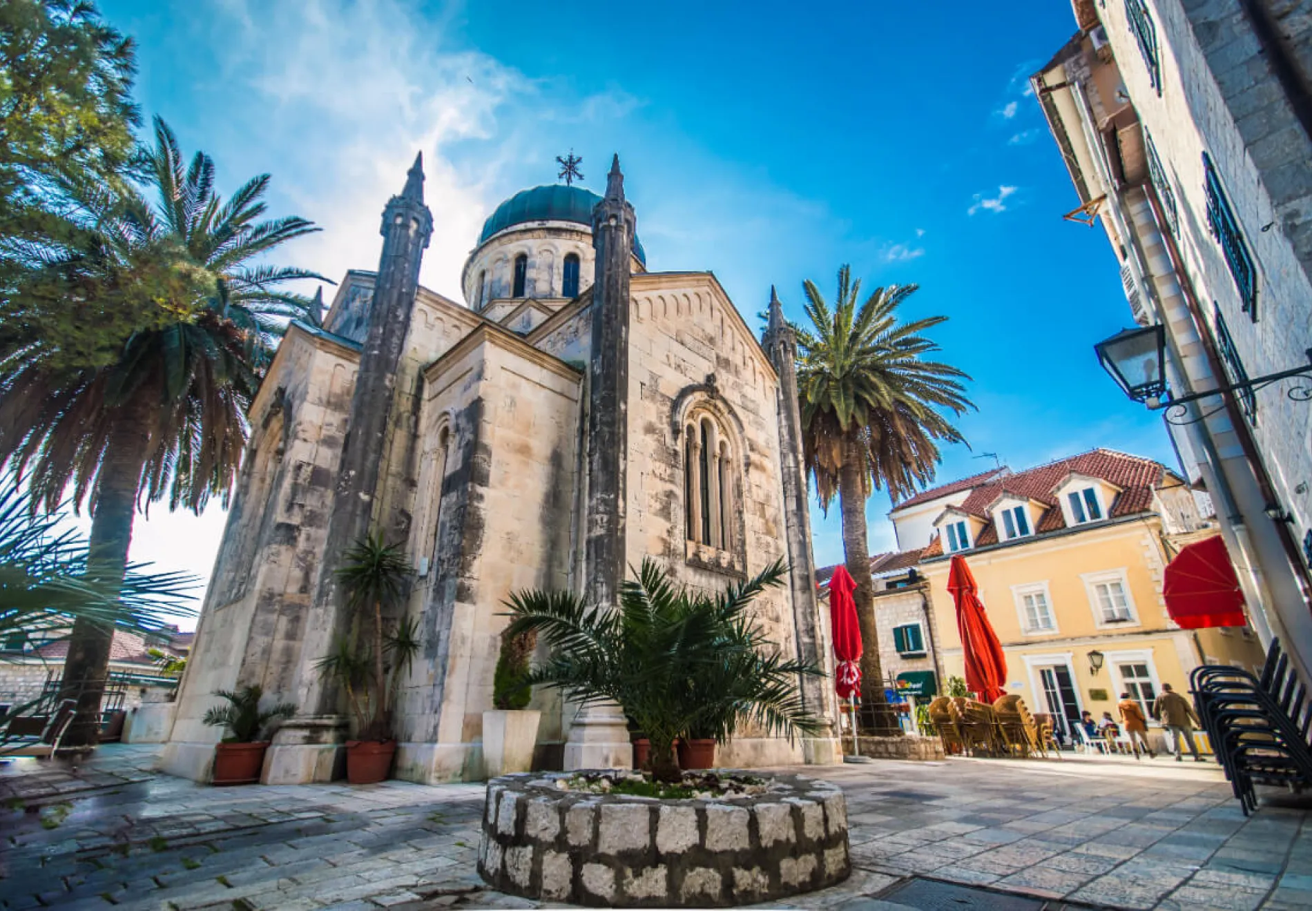 The Church of Archangel Michael in Herceg Novi and Belavista square