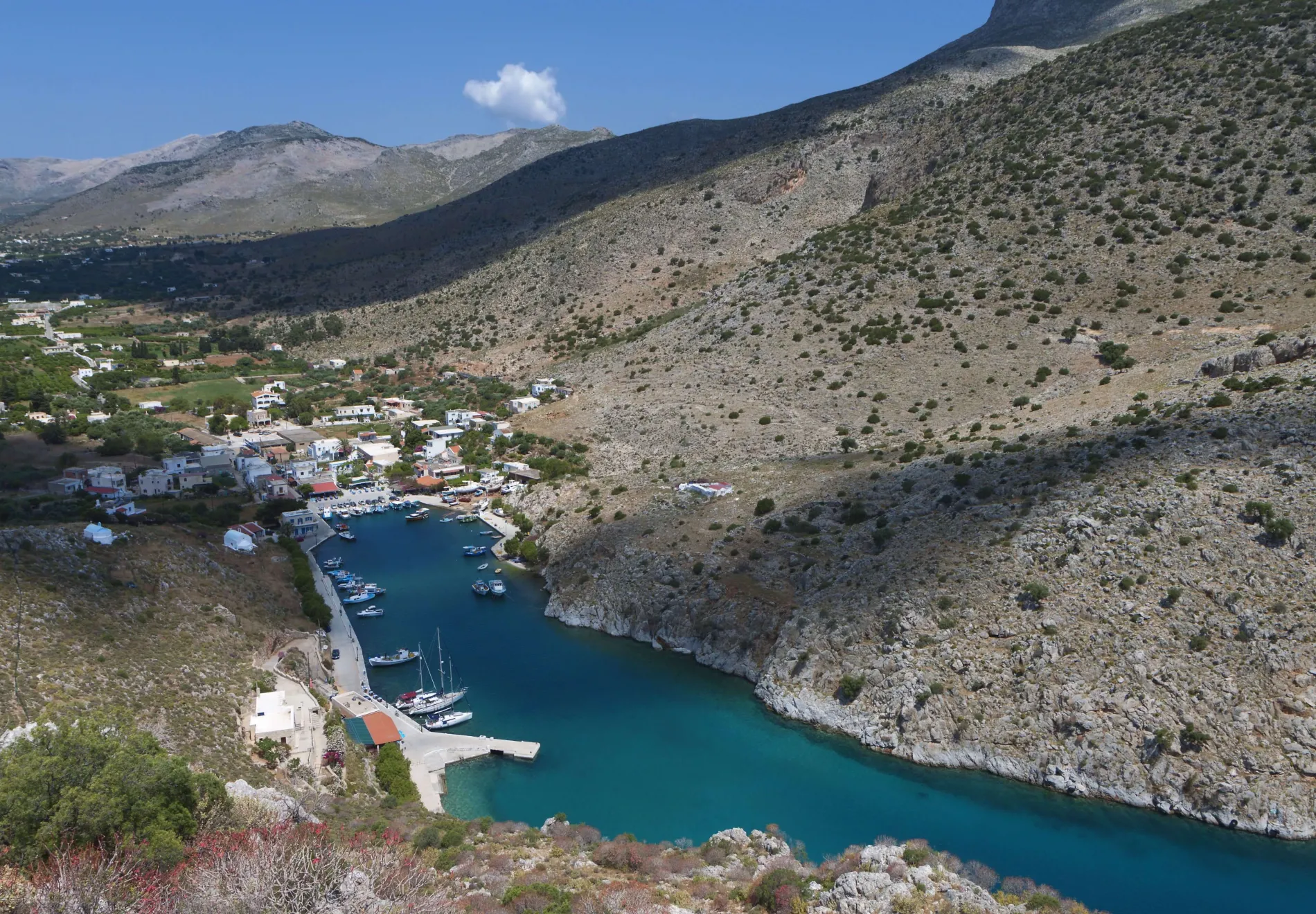 Vathi bay at Kalymnos island in Greece