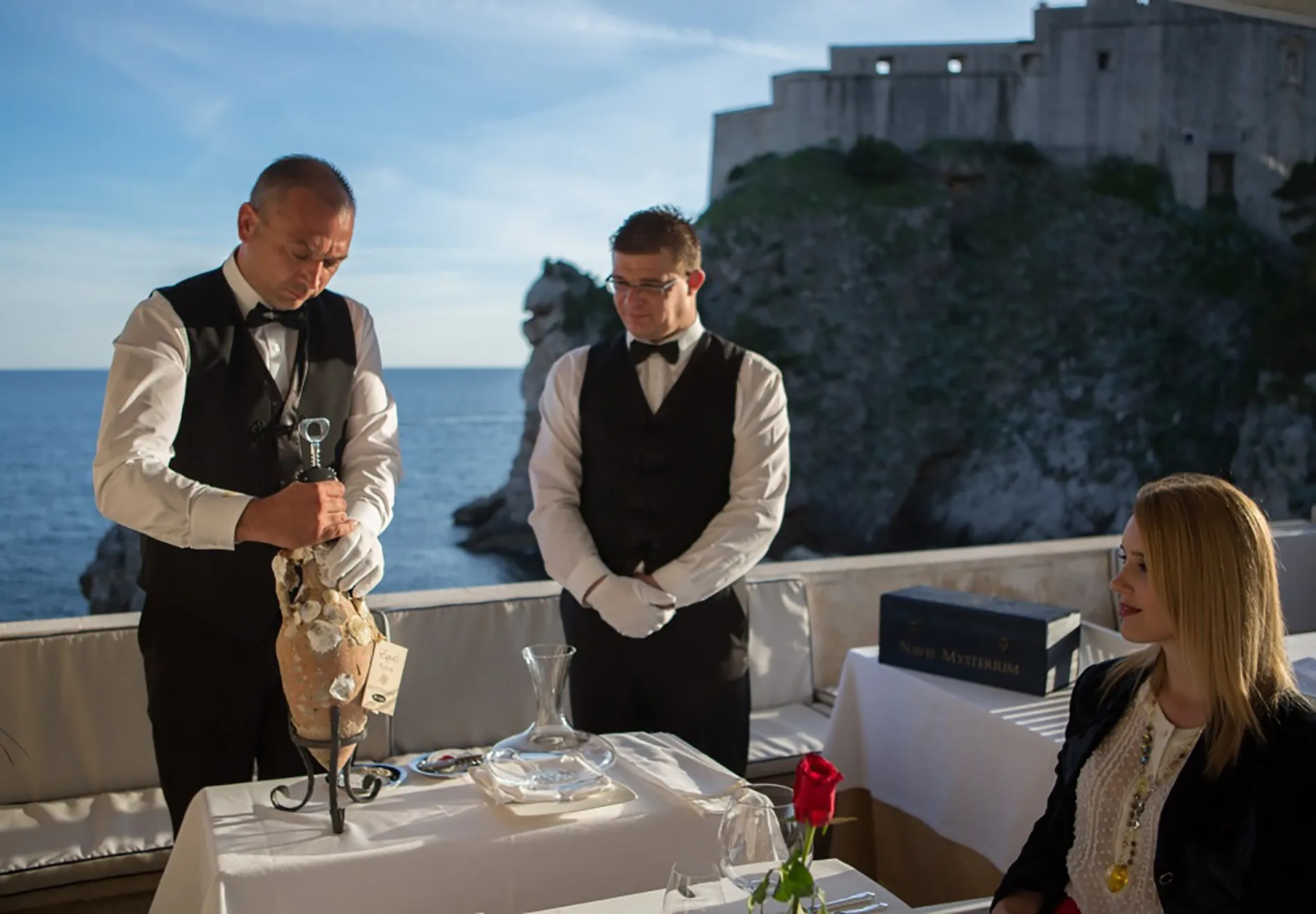 In Ston, a historic town known for its ancient walls and salt pans