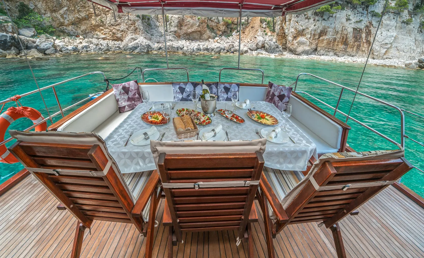 ADRIATIC HOLIDAY Dining area on Aft deck