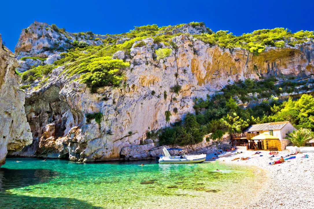 Amazing Stinva beach of Vis island Dalmatia Croatia 2