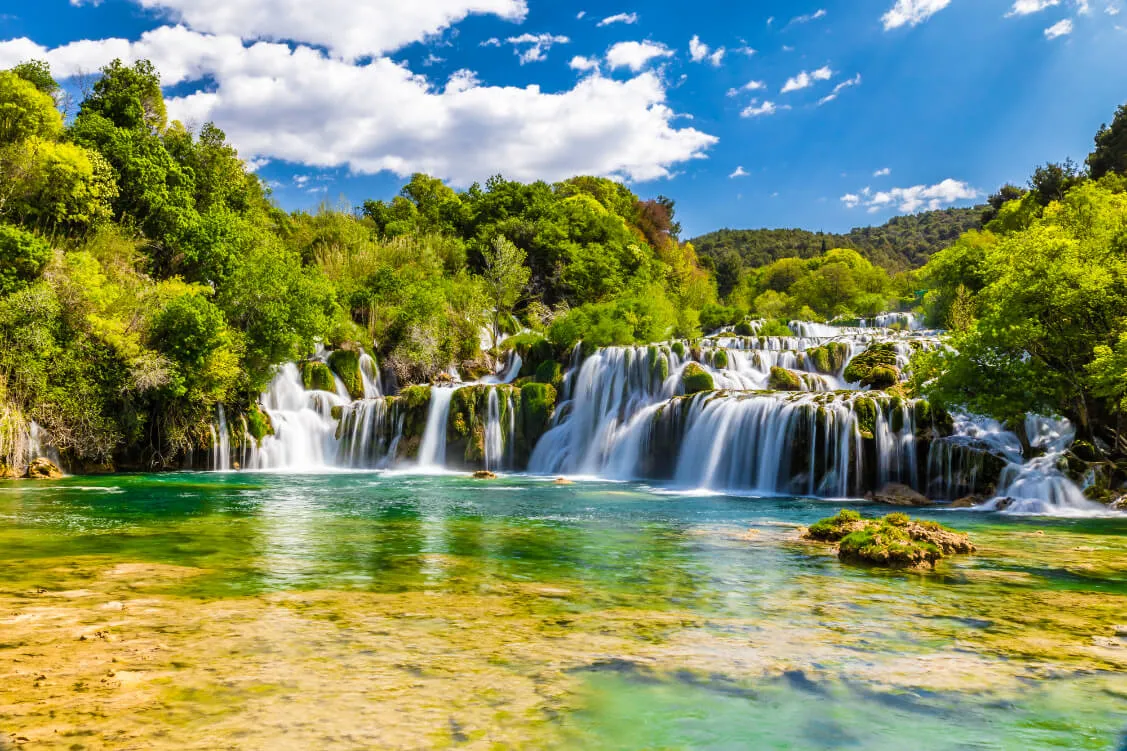 Beautiful Skradinski Buk Waterfall In Krka National Park