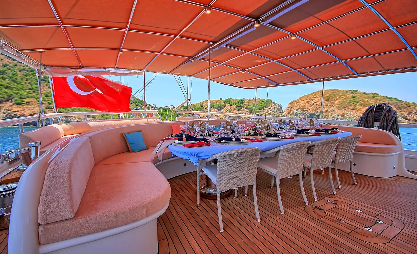 QUEEN OF SALMAKIS Aft deck